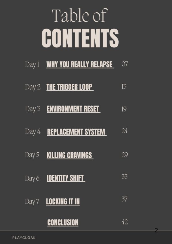 CONTENTS 2 7-Day Sober Reset Guide EBook To Stay Sober for Good
