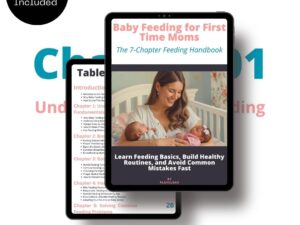 Baby Feeding for First-Time Moms Ebook Cover 7-Chapter Feeding Handbook For First Time Moms