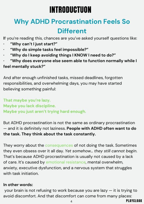 ADHD, Anxiety & Procrastination 7-Day Ebook