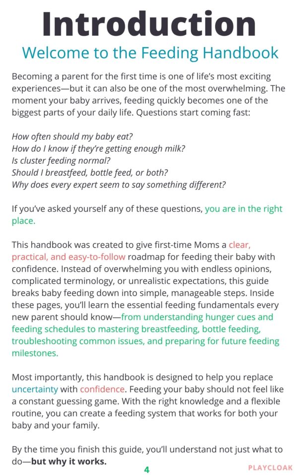 Introduction26 7-Chapter Feeding Handbook For First Time Moms