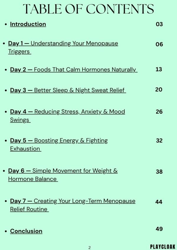 The 7 Day Menopause Relief Ebook For Women Over 40