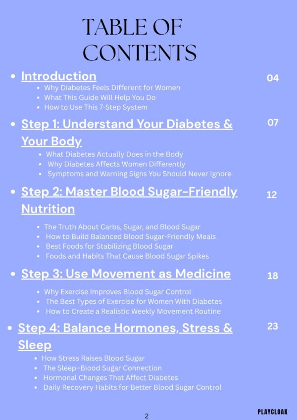 Table Of Contents6 7-Step Guide To Living With Diabetes As A Woman